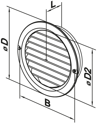 Blauberg ДВ 100 бВс - Розміри