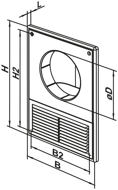 Blauberg ДВ 100 Кс - Розміри
